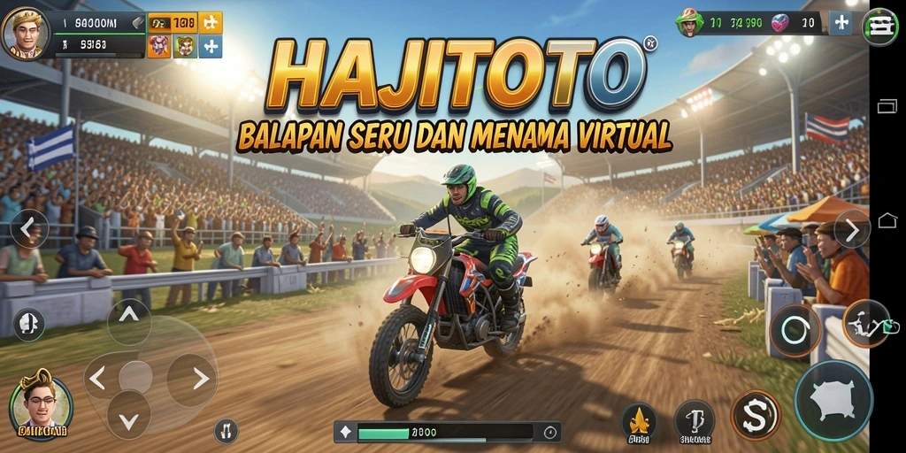 Gameplay seru HAJITOTO yang menampilkan aksi balap cepat.