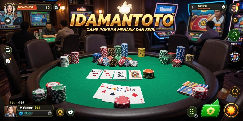Tampilan gameplay seru poker di IDAMANTOTO menunjukkan aksi mendebarkan.