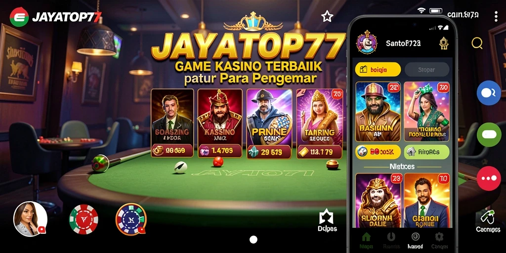 Tampilan gameplay menarik dari JAYATOP77 dengan berbagai permainan kasino.