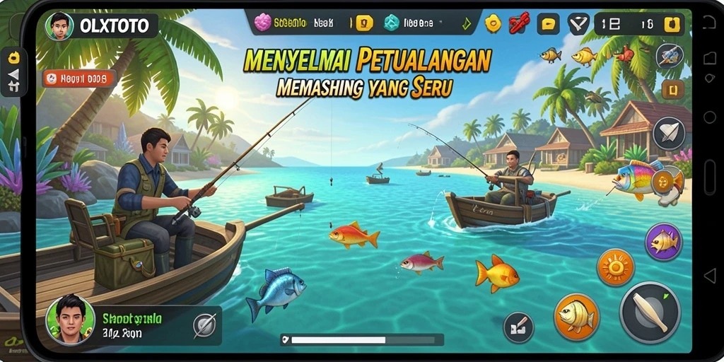 Screenshot menampilkan aktivitas memancing seru dalam OLXTOTO.