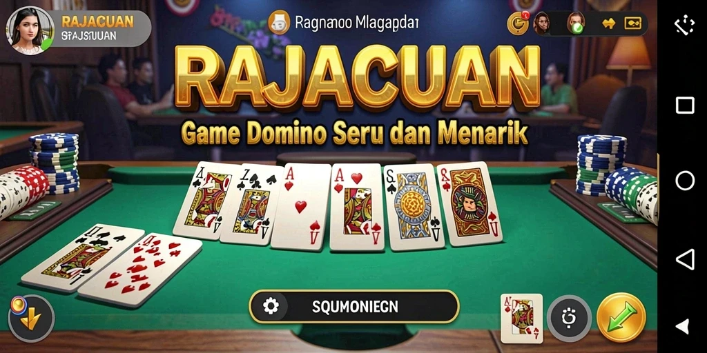 Tampilan gameplay RAJACUAN yang seru dalam permainan Domino.